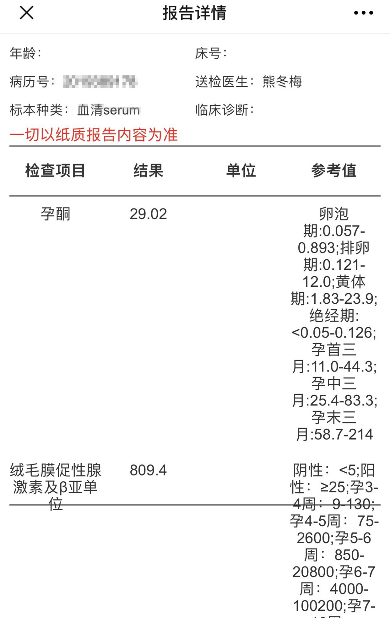 移植结束后一直住在朋友家，在第9天的时候我终于忍不住用试纸测了，有浅浅的两道杠，实在惊喜。在第12天时就跑到医院抽血看了血值，医生说很好。我的成功给朋友也带来了“好孕”，两个月后，她也试管官宣怀孕了，也是非常神奇的缘分。
